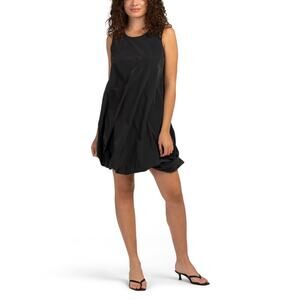 NWT DKNY Women's Scoop-Neck Sleeveless Bubble-Hem Dress Black Size 10